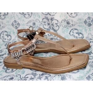 Shoedazzle Josanne‎ Flat Sandal Rose Gold Womens Size 8.5
